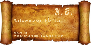 Maloveczky Béla névjegykártya
